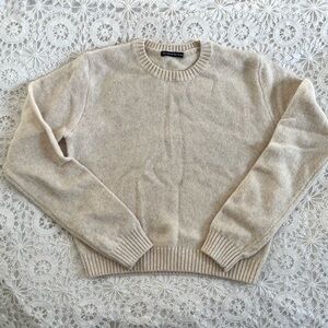 Brandy Melville cream 100% wool crewneck sweater